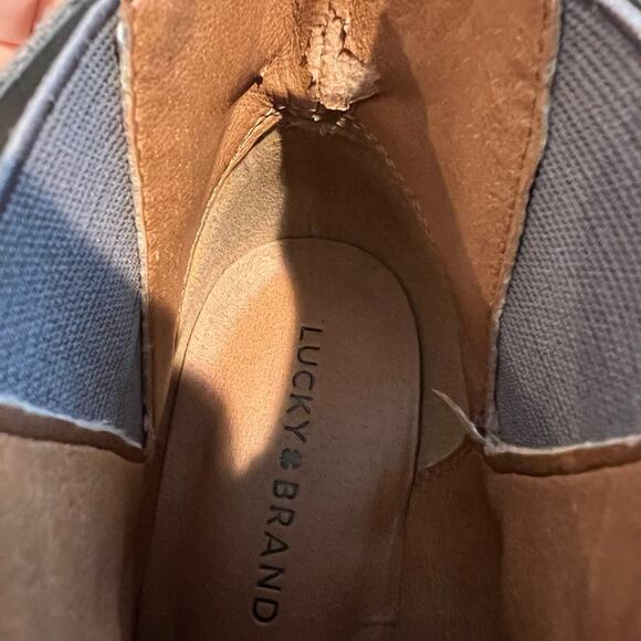 Lucky Brand Ankle Booties Benissa Suede Leather Slip On Boots Size 7.5 Comfort - Picture 12 of 15